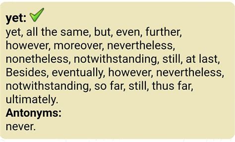 YET Synonyms: 96 Similar and Opposite Words .
